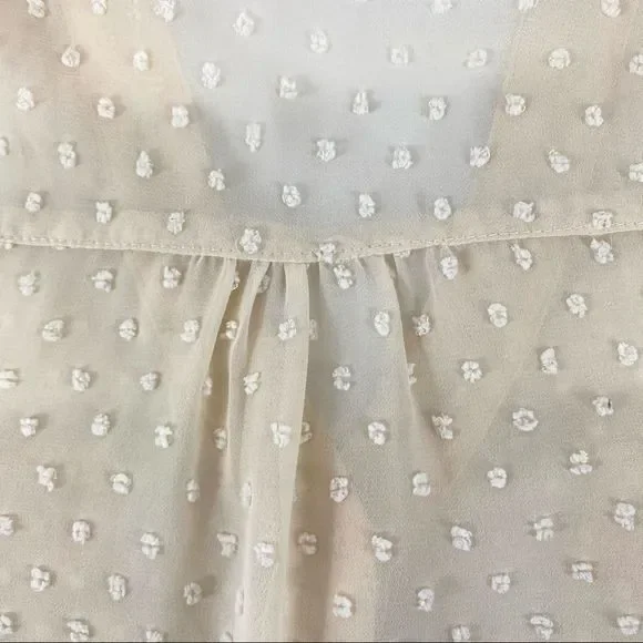 Stitch Fix Ellison Swiss Dot top ivory blouse -M - Picture 13 of 17
